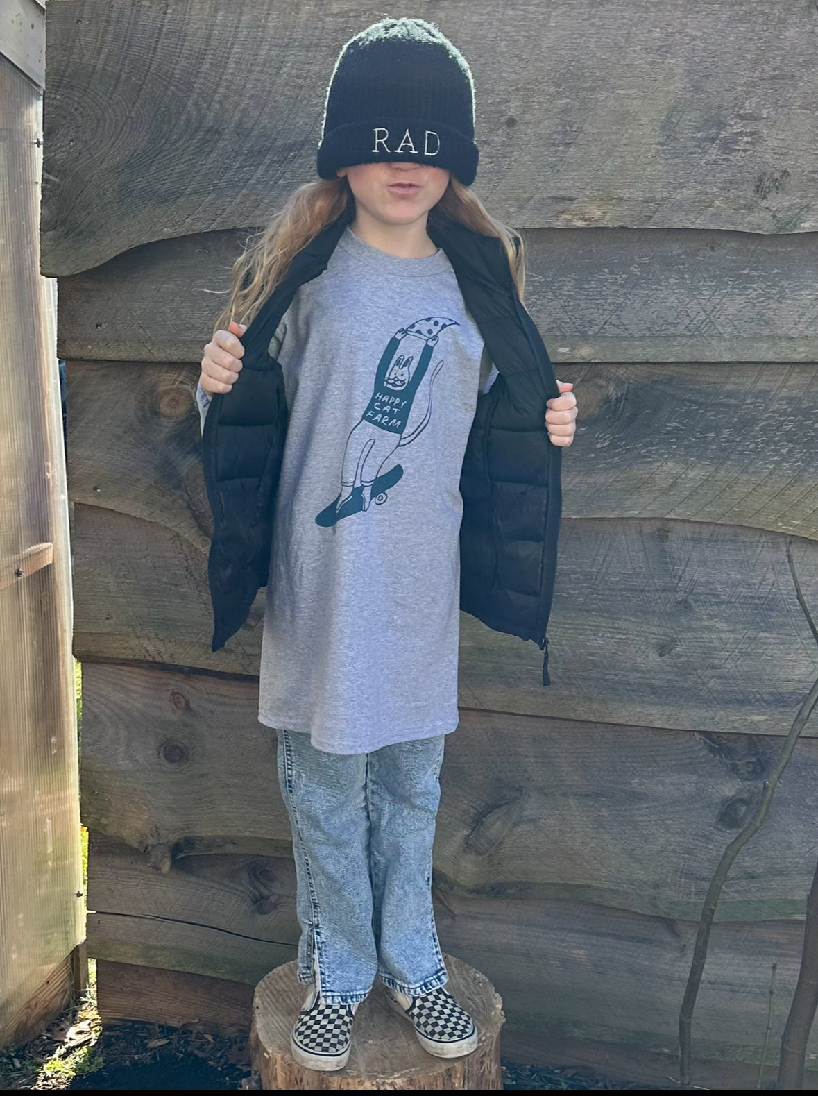 Long Sleeve t-shirt happy cat farm